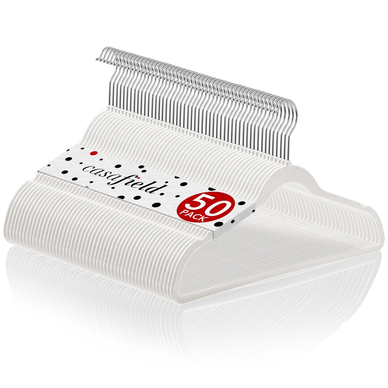 Casafield 50 Velvet Suit Hangers - Space-Saving Non-Slip Clothes Hanger